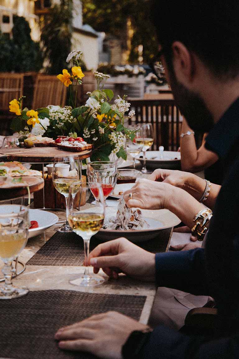 Table setting with Indian dishes